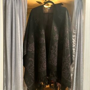 Croft & Barrow Black and Purple Patterned Skirt